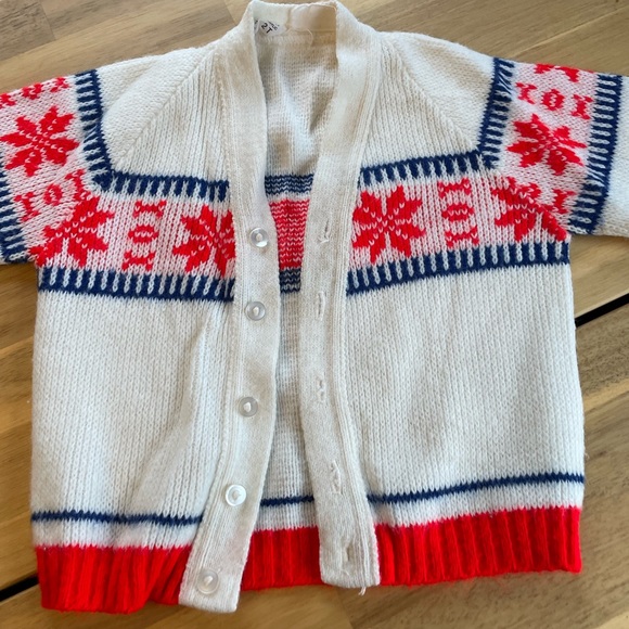 Sears Roebuck and Co vintage Fair Isle Toddler Cardigan - Picture 3 of 6